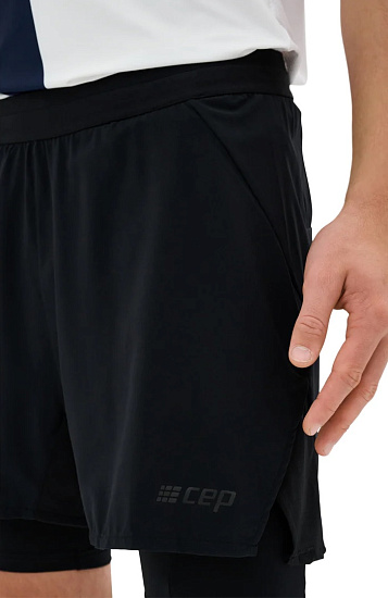 Шорты мужские CEP C48M The Run 2in1 Black - Фото 6 большая