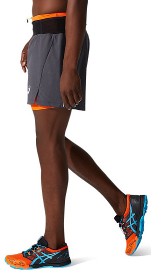 Шорты мужские ASICS Fujitrail Graphite Grey - Фото 3 большая