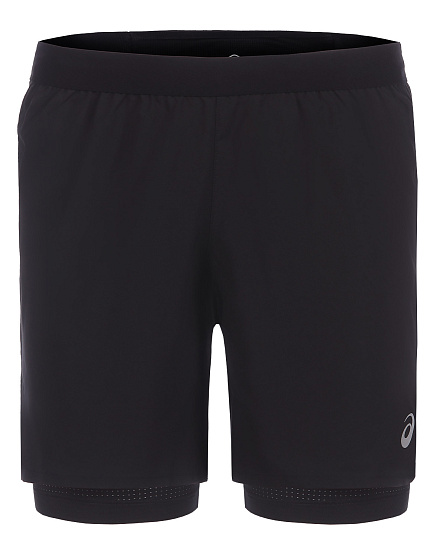 Шорты мужские ASICS Road 2in1 5In Black - Фото 1 большая