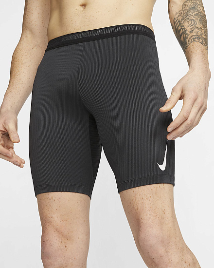 Шорты мужские Nike Aeroswift Half Black/White - Фото 6 большая