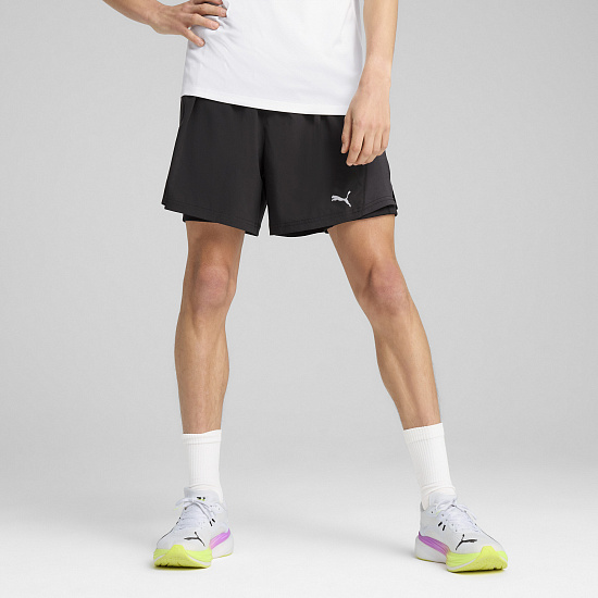 Шорты мужские Puma Run Velocity 2In1 Black - Фото 3 большая