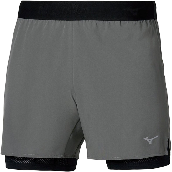 Шорты мужские Mizuno Core 5.5 Inches 2In1 Lava Smoke - Фото 1 большая