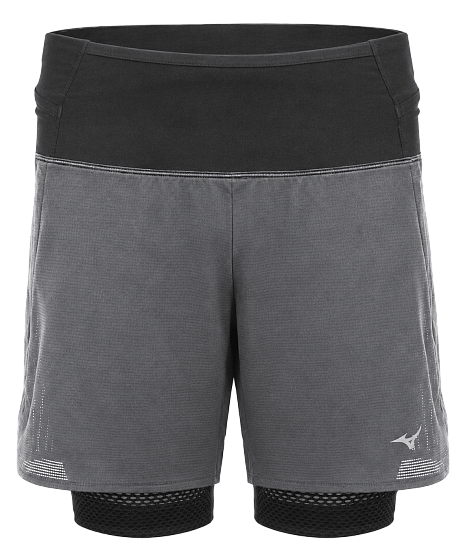 Шорты мужские Mizuno Trail Multipocket 2In1 Lava Smoke - Фото 1 большая