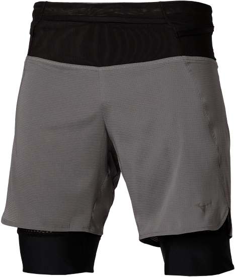 Шорты мужские Mizuno Trail Multipocket 2In1 Lava Smoke - Фото 1 большая