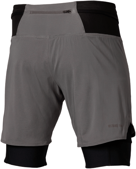 Шорты мужские Mizuno Trail Multipocket 2In1 Lava Smoke - Фото 2 большая