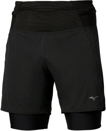 Шорты мужские Mizuno Trail Multipocket 2In1 Black - Фото 1 большая