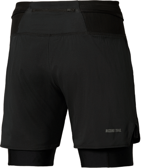 Шорты мужские Mizuno Trail Multipocket 2In1 Black - Фото 2 большая