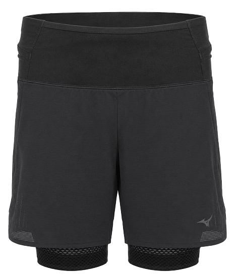 Шорты мужские Mizuno Trail Multipocket 2In1 Black - Фото 1 большая