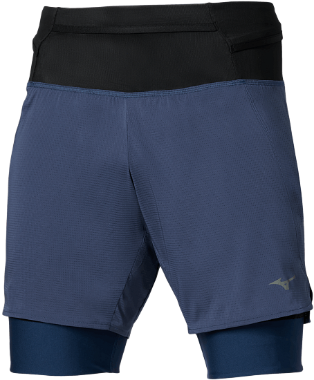 Шорты мужские Mizuno Trail Multipocket 2In1 Estate Blue - Фото 1 большая