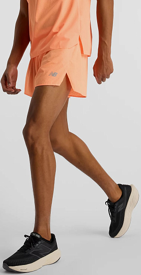 Шорты мужские New Balance RC Ultra Light Split 3 Hot Mango - Фото 10 большая
