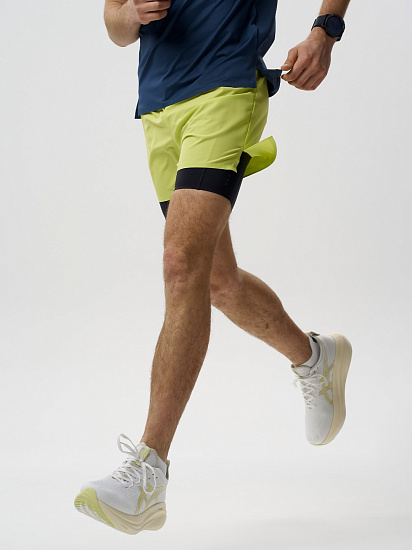 Шорты мужские Nordski 2in1 Road Lime/Black - Фото 4 большая