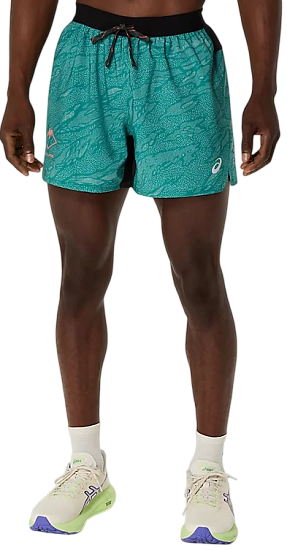 Шорты мужские ASICS Fujitrail All Over Print 5in Rainy Lake/White Sage (Aop) - Фото 3 большая