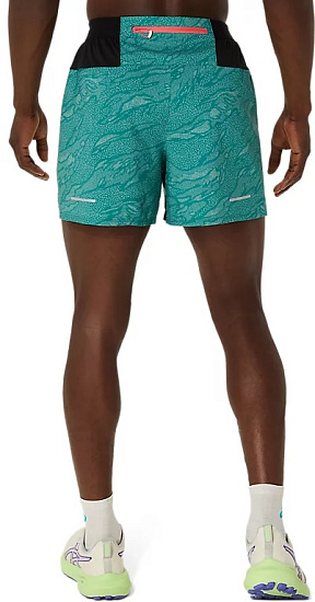 Шорты мужские ASICS Fujitrail All Over Print 5in Rainy Lake/White Sage (Aop) - Фото 4 большая