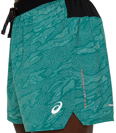Шорты мужские ASICS Fujitrail All Over Print 5in Rainy Lake/White Sage (Aop) - Фото 6 большая