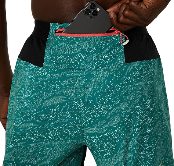 Шорты мужские ASICS Fujitrail All Over Print 5in Rainy Lake/White Sage (Aop) - Фото 9 большая
