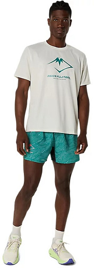 Шорты мужские ASICS Fujitrail All Over Print 5in Rainy Lake/White Sage (Aop) - Фото 10 большая