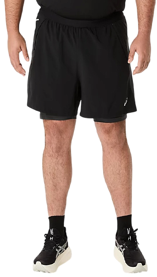 Шорты мужские ASICS Road 2N1 5in Performance Black/Graphite Grey - Фото 3 большая