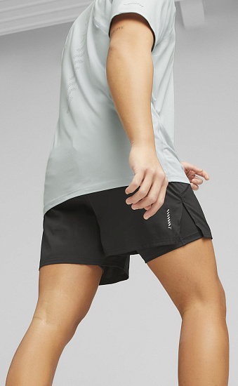 Шорты мужские Puma Run 2In1 5" Black - Фото 3 большая