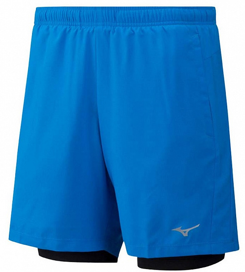 Шорты мужские Mizuno Impulse 7.5 2in1 Син - Фото 1 большая