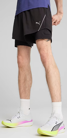 Шорты мужские Puma Everyday Ultraweave 2in1 5 Black - Фото 4 большая