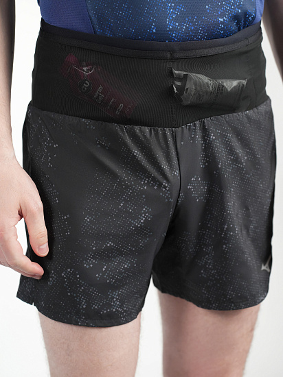 Шорты мужские Mizuno Active Graphic Multi Pocket 7 Black/Grеy - Фото 6 большая