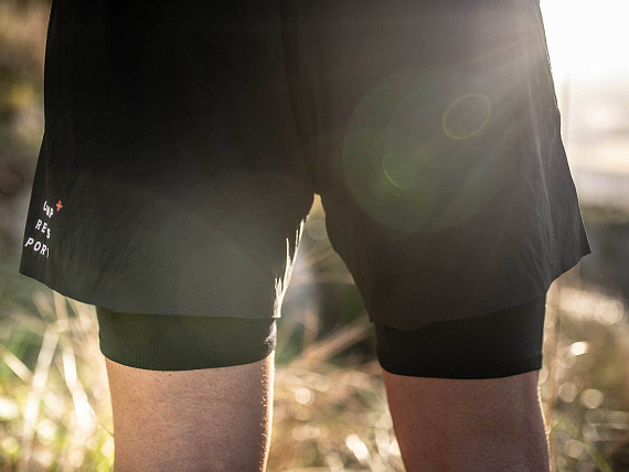 Шорты мужские Compressport Trail 2-в-1 Черный - Фото 6 большая