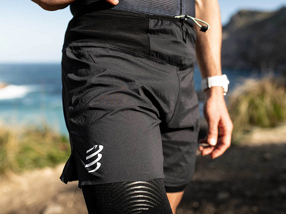Шорты мужские Compressport Trail 2-в-1 Черный - Фото 7 большая