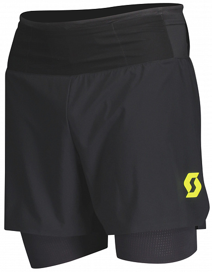 Шорты мужские Scott RC Run Hybrid Black/Yellow - Фото 1 большая