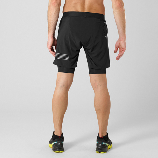 Шорты мужские Salomon Fast Wing Twinskin Black - Фото 3 большая
