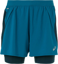 Шорты мужские ASICS Road 2n1 5In Dark Teal/Aegean Blue