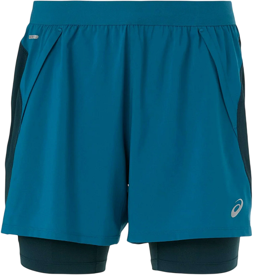 Шорты мужские ASICS Road 2n1 5In Dark Teal/Aegean Blue - Фото 1 большая