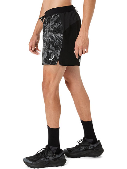 Шорты мужские ASICS Fujitrail All Over Print 5In Performance Black - Фото 4 большая
