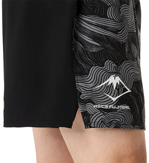 Шорты мужские ASICS Fujitrail All Over Print 5In Performance Black - Фото 6 большая