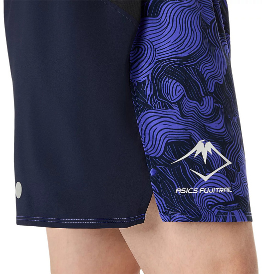 Шорты мужские ASICS Fujitrail All Over Print 5In Midnight/Cobalt - Фото 6 большая