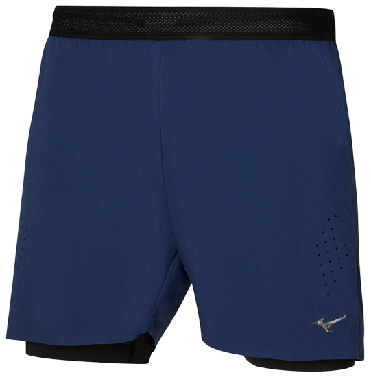 Шорты мужские Mizuno Tech Light 5.5 2in1 Estate Blue - Фото 1 большая