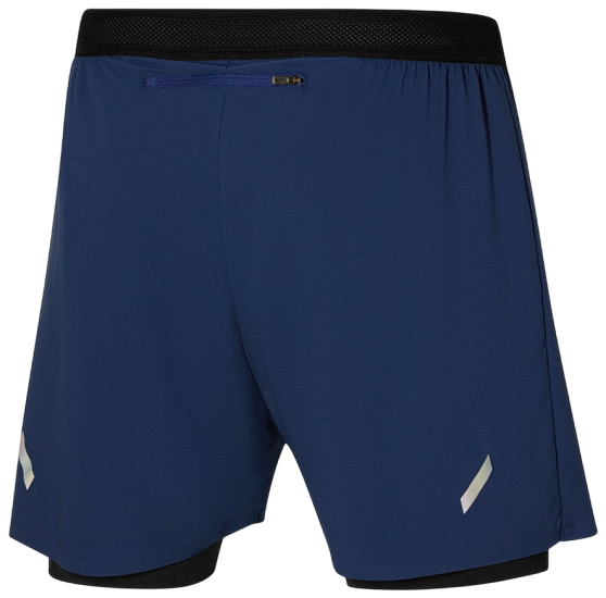 Шорты мужские Mizuno Tech Light 5.5 2in1 Estate Blue - Фото 2 большая