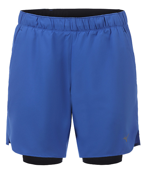 Шорты мужские Mizuno Core 7.5 Inches 2In1 Princess Blue - Фото 1 большая