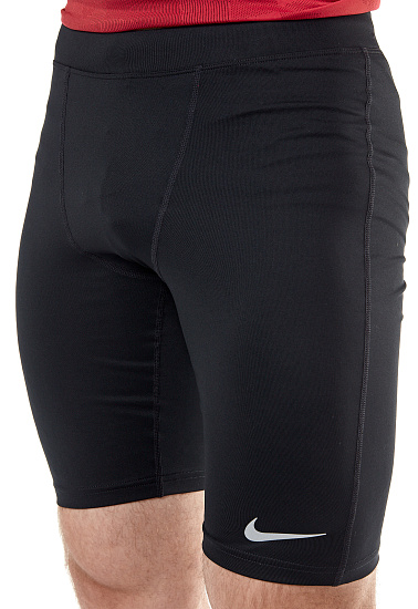 Шорты мужские Nike Power Tight Half Fast Black/Reflective Silv - Фото 5 большая