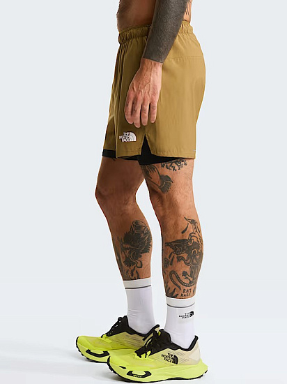 Шорты мужские The North Face Lightbright 2in1 5in Cedar/Tnf Black - Фото 5 большая