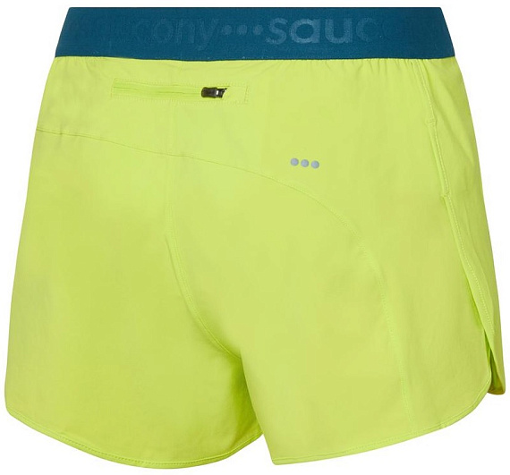 Шорты мужские Saucony Outpace 2.5" Split Acid Lime - Фото 2 большая