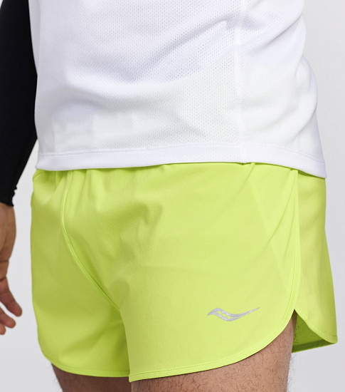 Шорты мужские Saucony Outpace 2.5" Split Acid Lime - Фото 5 большая