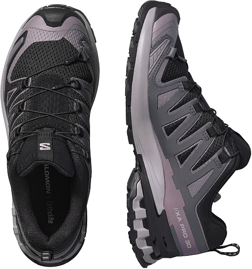 Кроссовки женские Salomon Xa Pro 3D V9 Black/Gull/Excalibur - Фото 2 большая