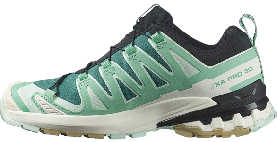 Кроссовки женские Salomon Xa Pro 3D V9 Gtx Deep Lake/Electric Green/Vanilla Ice - Фото 2 большая