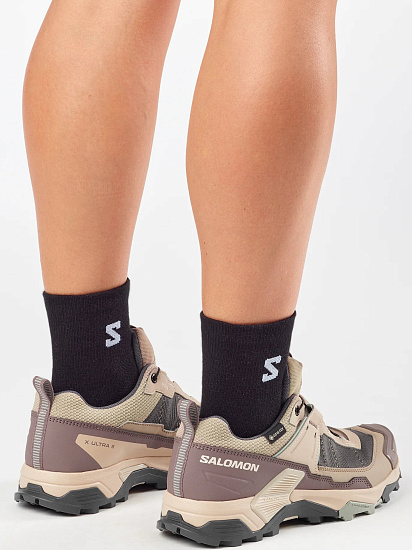 Кроссовки женские Salomon X Ultra 5 Gtx Desert Tan/White Pepper/Green Milieu - Фото 4 большая