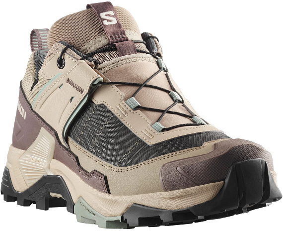 Кроссовки женские Salomon X Ultra 5 Gtx Desert Tan/White Pepper/Green Milieu - Фото 5 большая