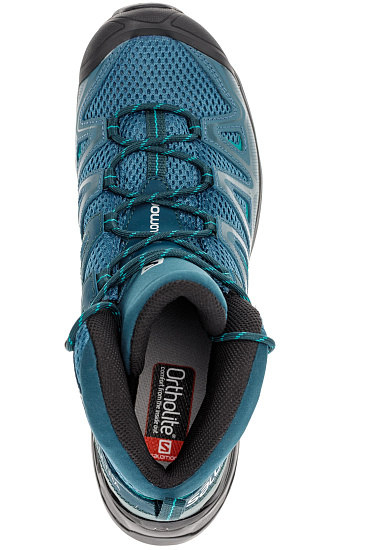 Треккинговые кроссовкиженские Salomon X Ultra Mid 3 Aero Mallard Blue/Reflecting Pond/Tropical Green - Фото 4 большая