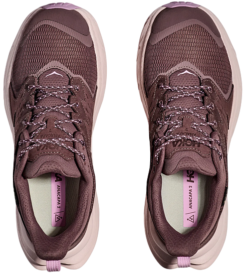 Кроссовки женские Hoka Anacapa 2 Low Gtx Бордовый/Розовый - Фото 5 большая