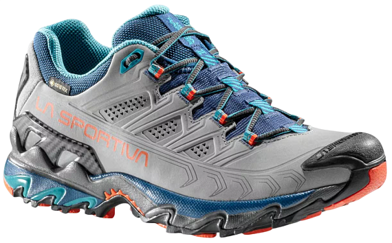 Кроссовки женские La Sportiva Ultra Raptor II Leather GTX Grey/Cherry Tomato - Фото 2 большая