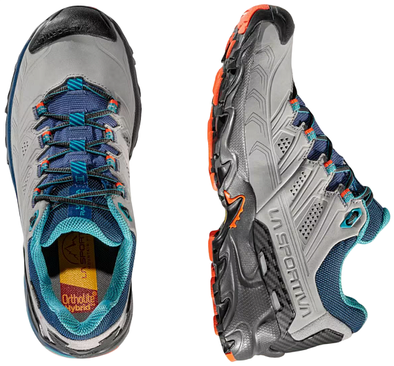 Кроссовки женские La Sportiva Ultra Raptor II Leather GTX Grey/Cherry Tomato - Фото 4 большая