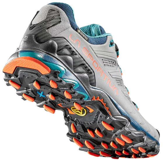 Кроссовки женские La Sportiva Ultra Raptor II Leather GTX Grey/Cherry Tomato - Фото 7 большая